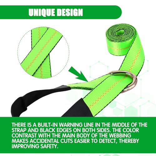 8 Pack Lasso Tow Truck Straps with D Ring 11 (2" X 8 ft)