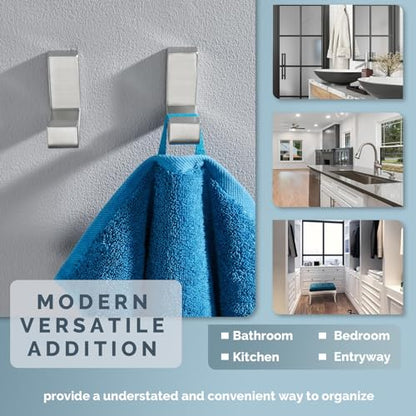 Towel Hooks Brushed Nickel (4 Pack / Brushed Nickel)