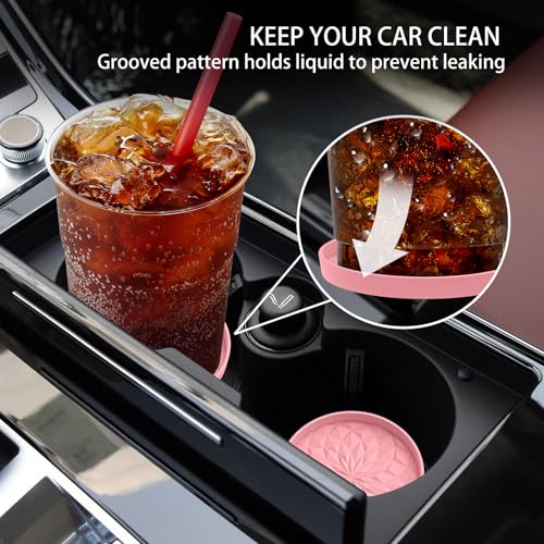 Car Coasters for Cup Holders [4 Pack] (4pack-pink)