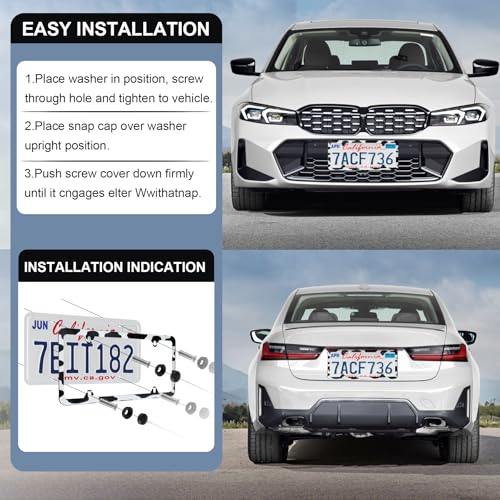 4 Holes Stainless Steel License Plate Frames (Cow Spot)