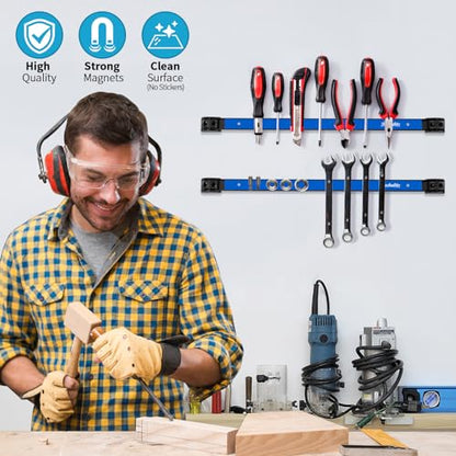 4 Pieces 18" Magnetic Tool Holder Strip (Blue 4PC / 18")