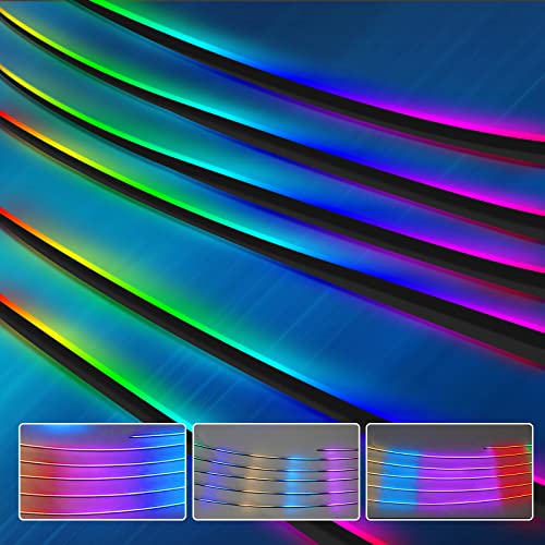 Dreamcolor Acrylic Interior Car Light Automotive Ambient Light Kits with APP Control 16 Million Color Fiber Optic Car LED Strip Light (dreamcolor 29inch)