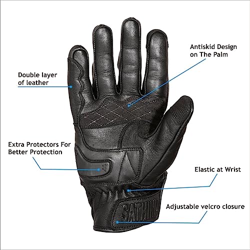 Leather Motorcycle Gloves for Men and Women (X-Large / Perforated)