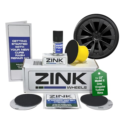 Premium Tesla Wheel Curb Rash Repair Kit for Model X 22 (Tesla Model X / 22" Grey Turbine)