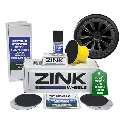 Premium Tesla Wheel Curb Rash Repair Kit for Model X 22 (Tesla Model X / 22" Grey Turbine)