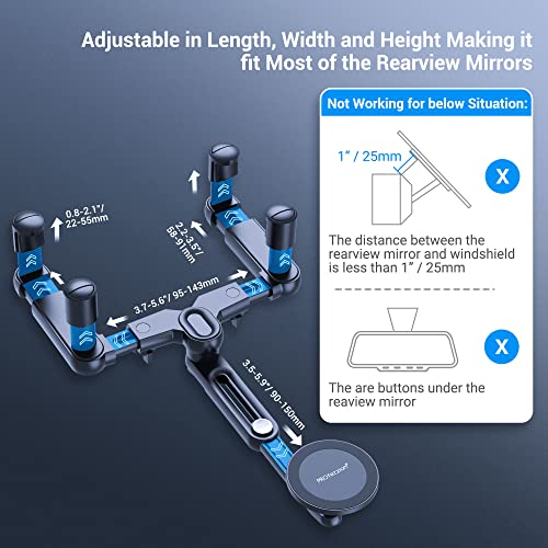 Car Rearview Mirror Magnetic Phone Mount Holder for MagSafe (Car Rearview Mirror or Vent)