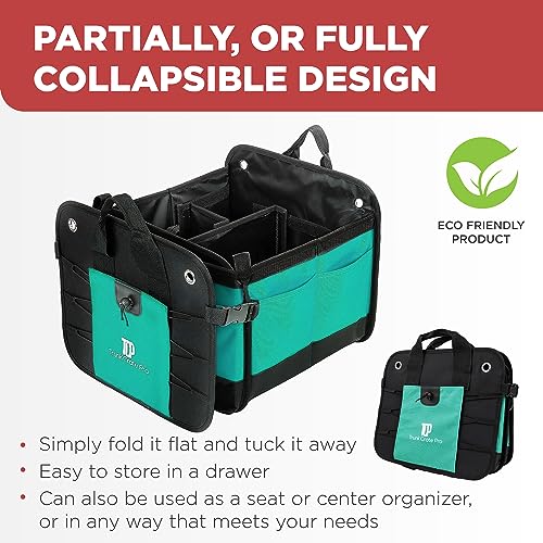 Teal Car Trunk Organizer for SUV & Auto Cargo Storage (Large / Cyan Green)