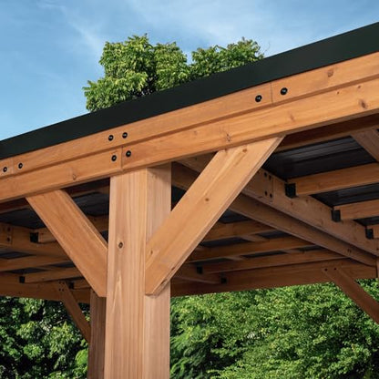 Kingsport 20' x 12' Cedar Wood Outdoor Carport Garage with Heavy (20 ft x 12 ft / Brown wood)