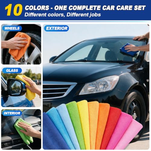 Microfiber Cleaning Cloth 20 Pack (Rainbow / 11.5 x 11.5 Inch)