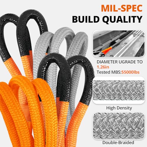 Kinetic Recovery Tow Rope (Orange / 1.26"x30ft)