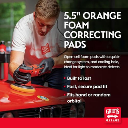 Orange Foam Correcting Pads for Car Polishing and Detailing (5.5" Pads (Set of 2))