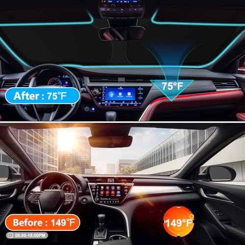 Car Windshield Sun Shade for Toyota Camry Sun Shade 2018 (For 2018-2026 Toyota Camry)