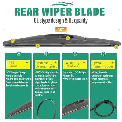 Windshield Wiper Blades Replacement for Nissan LEAF 2011 (26"/16"/10")