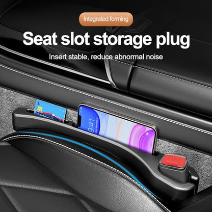 2026 Upgrade] 2PCS Car Seat Gap Filler with Phone Holder (Black)