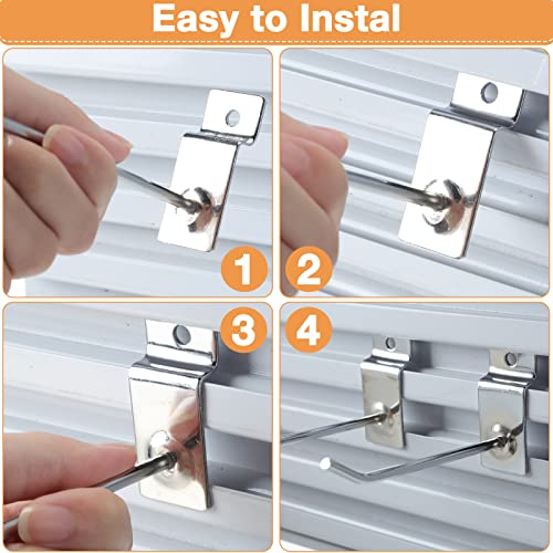 100 Pack Heavy Duty Slatwall Hooks Metal for Garage (4 Inch)