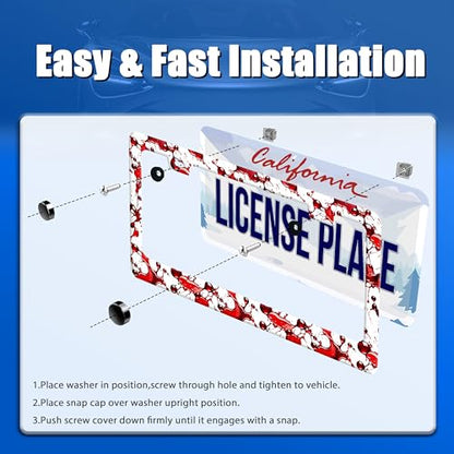 Blood Splattered License Plate Frame Stainless Steel Car Accessories (Scarry Halloween Blood Splattered)