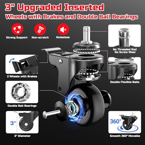 Rolling Shop Stool for Garage with Casters (Black With Magnetic Tool Hold)