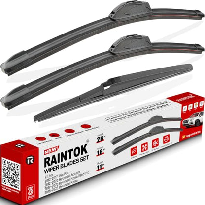 3 Pack Windshield Wiper Blades Replacement for Kia Rio 2012 (26"/16"/11")