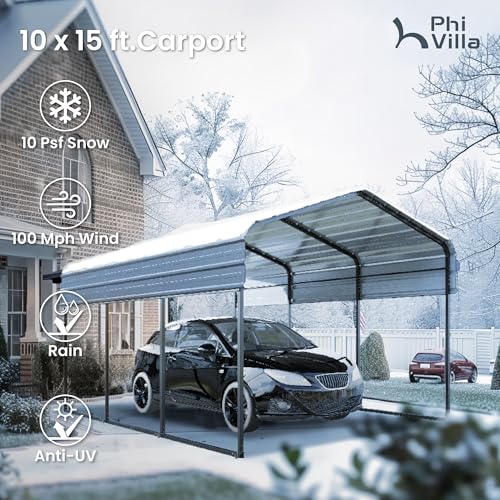 10x15 Carport (Gray / 10x15ft)