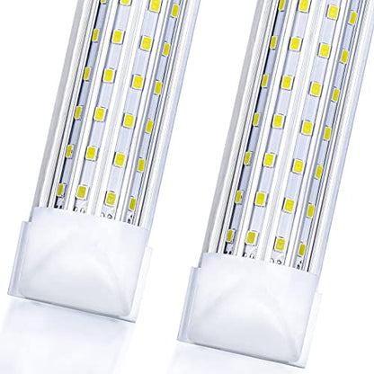 6-Pack, 8FT LED Shop Light, U Shape Integrated T8 LED Tube Light,18800LM, 144W, 6000K Cold Light, 8 Foot Linkable Shop Lights W/Built-in ON/Off Switch for Warehouse, Workshop (6 Count (Pack of 1))