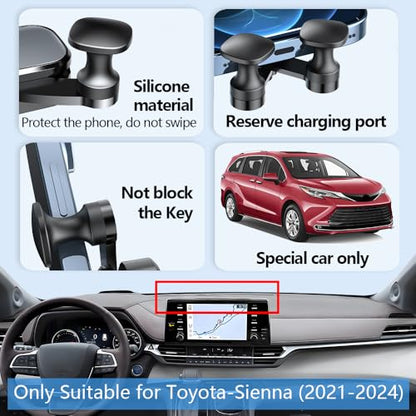 Car Phone Holder Center Console Organizer for Toyota Sienna 2021