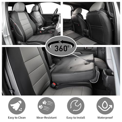Tacoma Seat Covers Custom Fit for Toyota Tacoma (Leather (Black/Gray) / 2024-2026 Tacoma (Hybrid) Full Set)
