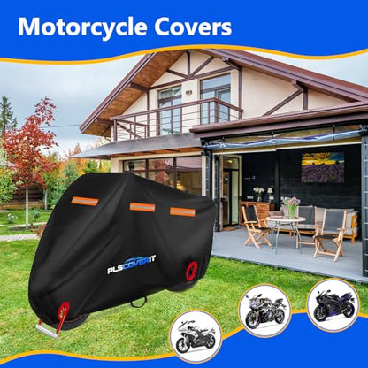 Motorcycle Cover (Black / 105" x 41" x 50")