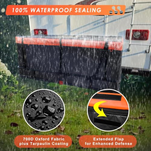 Hitch Mount Cargo Carrier Rack Basket 53"*19"*5"+Waterproof Bag 9 Cu.Ft (53"x19"x5")
