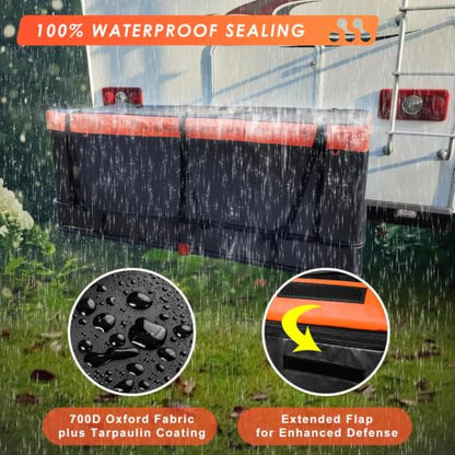 Hitch Mount Cargo Carrier Rack Basket 53"*19"*5"+Waterproof Bag 9 Cu.Ft (53"x19"x5")