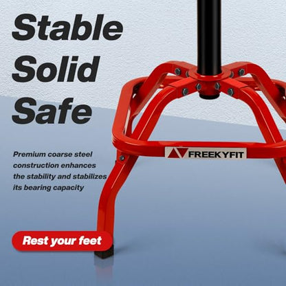 Shop Stool with Backrest (Red)