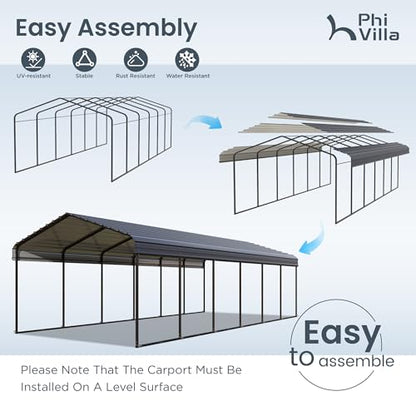 12x30 Carport (Gray / 12X30ft)
