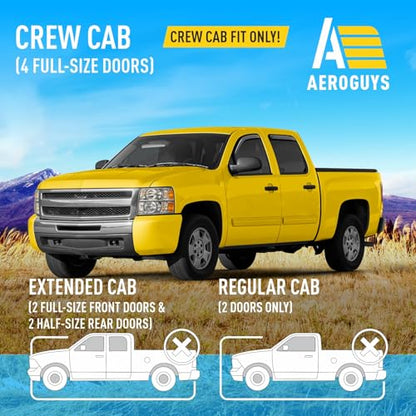 Extra Durable Window Deflectors In (For Chevy Silverado 07-13 Crew Cab)