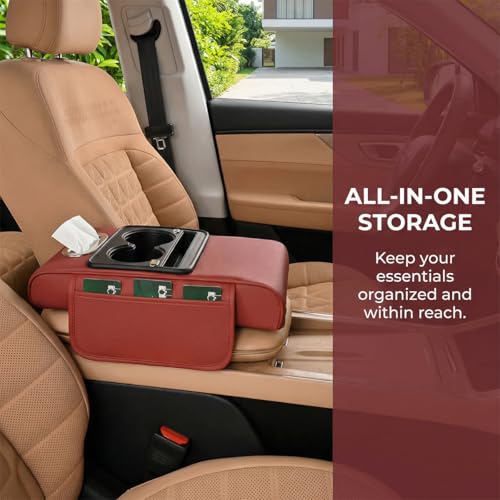 Car Center Console Armrest Pillow (Coffee)