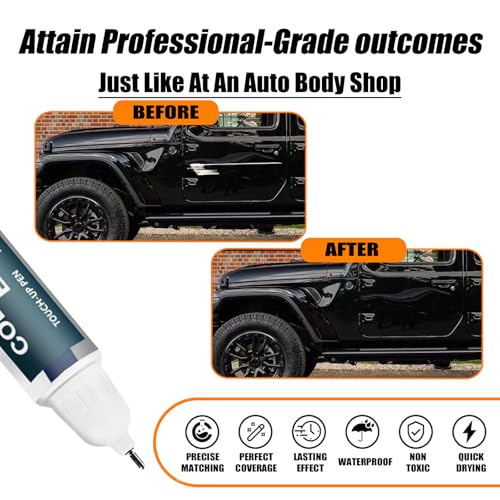 PX8 DX8 Black Touch Up Paint for Jeep (Black(PX8/DX8) Compatible with 2025 Wrangler/2024 Wrangler/2025 Gladiator/2024 Gladiator)