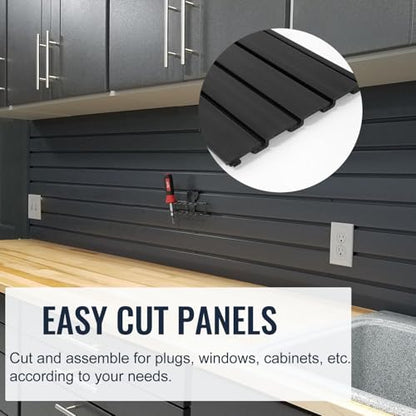 Slatwall Panel Garage Organizer PVC Slatwall Heavy Duty Wall Mounted Rack (Grey / 4ft x 4ft)