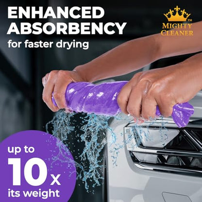 XL Shammy Towel for Car (Purple and Blue / 2 Pack (25” x 34”))