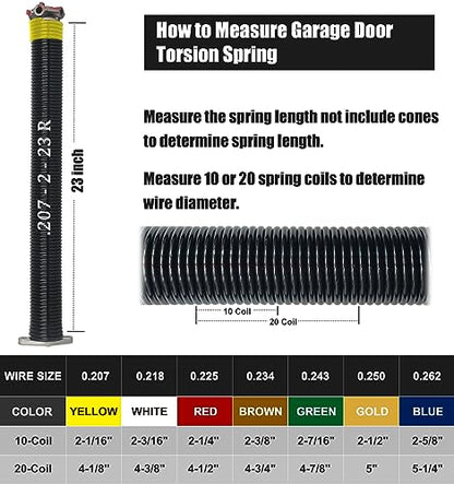 Garage Door Torsion Spring Set (.207x2x23")