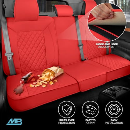Curated Cabernet Napa Leather Seat Covers for Cars & SUVs (Red (Cabernet) – Set / Full Set)