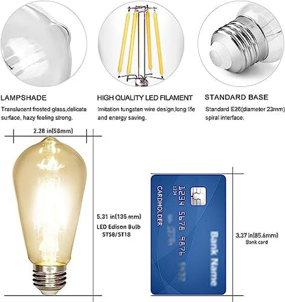 LED Edison Bulb 4W (Amber Warm / Pack of 6)