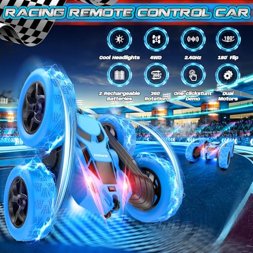 Blue RC Stunt Car for Boys Kids (Blue Pro)