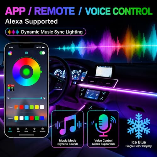 Acrylic Interior Car Ambient Lighting Kits