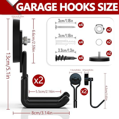 Heavy Duty Magnetic Hooks (2.6"x2-SU / Black)
