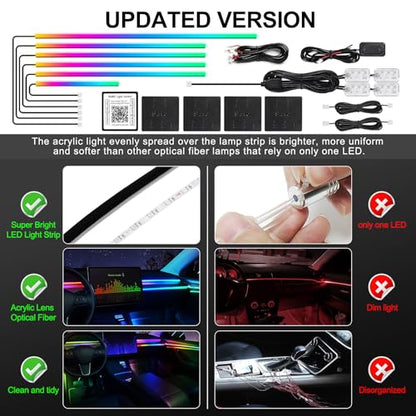 Dreamcolor Acrylic Interior Car LED Strip Light with Wireless APP (Dreamcolor 10 in 1)