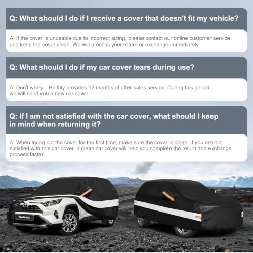 10 Layers SUV Car Cover Custom Fit for Toyota RAV4 RAV 4 (Black Gray / Custom Fit for Toyota Rav4)