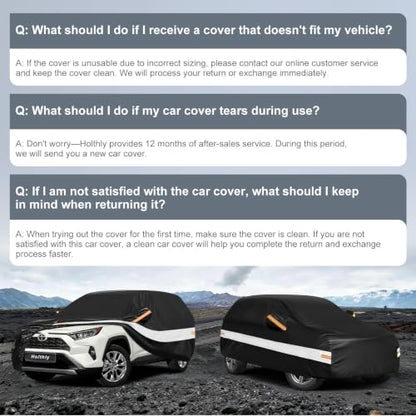 10 Layers SUV Car Cover Custom Fit for Toyota RAV4 RAV 4 (Black Gray / Custom Fit for Toyota Rav4)