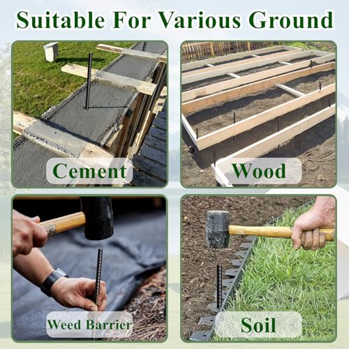 Rebar Stakes 16 Inch 20 Pack Heavy Duty Ground Anchors with Chisel Point End Long Straight Steel Tent Stakes 3 (I-16"x3/8"-20pcs)