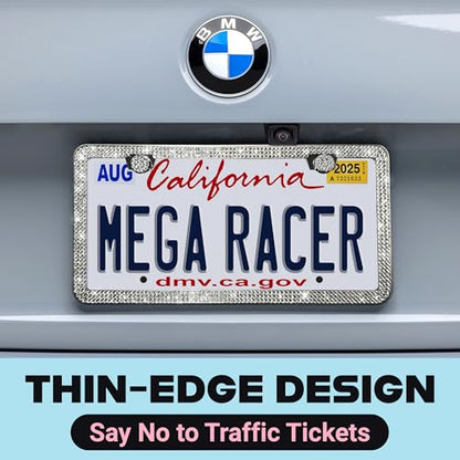 Dazzling Bling License Plate Frames for Women (Clear / 2 Piece)