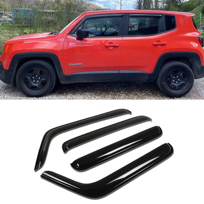 Window Visor Rain Guards for 2015 (2015-2022 Jeep Renegade)
