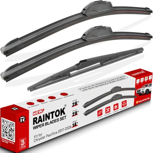 3 Pack Windshield Wiper Blades Replacement for Chrysler Pacifica 2017 (26"/20"/14")