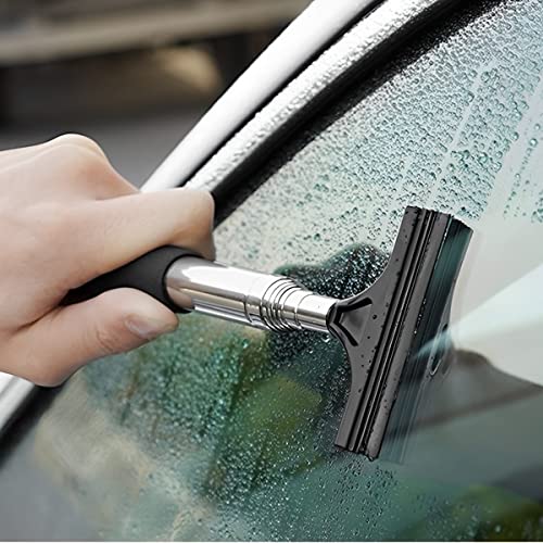 38.6 Inch Telescopic Side Mirror Glass Squeegee (Black)